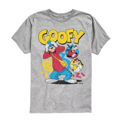 Disney Collection Little & Big Kid Boys Crew Neck Short Sleeve Regular Fit Graphic T-shirt In Gray