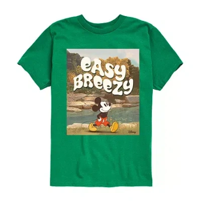Disney Collection Little & Big Kid Boys Crew Neck Short Sleeve Regular Fit Graphic T-shirt In Green