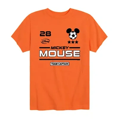Disney Collection Little & Big Kid Boys Crew Neck Short Sleeve Regular Fit Graphic T-shirt In Orange