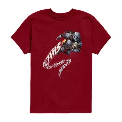 Disney Collection Little & Big Kid Boys Crew Neck Short Sleeve Regular Fit Graphic T-shirt In Red