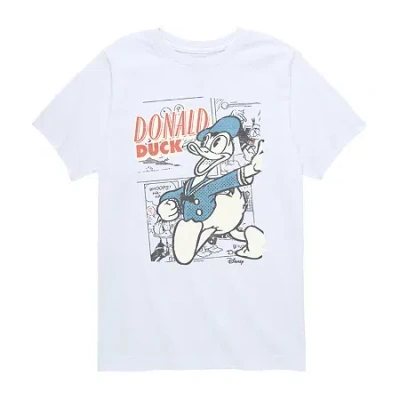Disney Collection Little & Big Kid Boys Crew Neck Short Sleeve Regular Fit Graphic T-shirt In White