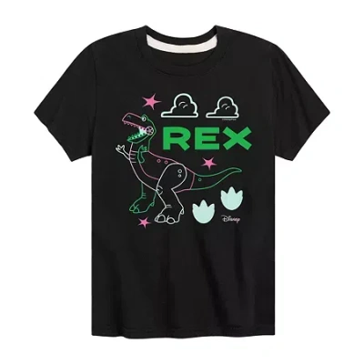 Disney Collection Little & Big Kid Boys Crew Neck Short Sleeve Regular Fit Toy Story Graphic T-shirt In Black