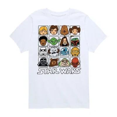 Disney Collection Little & Big Kid Boys Crew Neck Short Sleeve Star Wars Graphic T-shirt In White