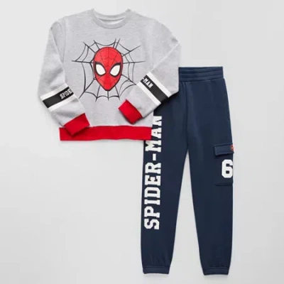 Disney Collection Little & Big Kid Boys Spiderman 2-pc. Pant Set In Gray