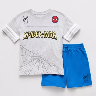 Disney Collection Little & Big Kid Boys Spiderman 2-pc. Short Set In Blue