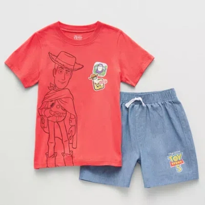 Disney Collection Little & Big Kid Boys Toy Story Woody 2-pc. Short Set In Red