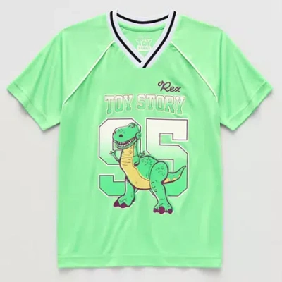 Disney Collection Little & Big Kid Boys V Neck Short Sleeve Regular Fit Toy Story Graphic T-shirt In Green