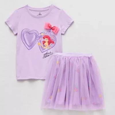 Disney Collection Little & Big Kid Girls 2-pc. Ariel Skirt Set In Purple