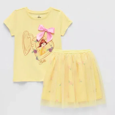 Disney Collection Little & Big Kid Girls 2-pc. Belle Skirt Set In Yellow