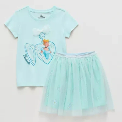 Disney Collection Little & Big Kid Girls 2-pc. Cinderella Skirt Set In Blue