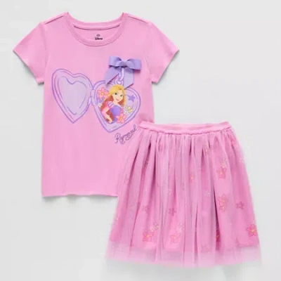 Disney Collection Little & Big Kid Girls 2-pc. Rapunzel Skirt Set In Pink