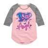 Disney Collection Little & Big Kid Girls Crew Neck 3/4 Sleeve Lilo & Stitch Graphic T-shirt In Multi