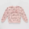 Disney Collection Little & Big Kid Girls Crew Neck Fleece Long Sleeve The Aristocats Sweatshirt In Pink