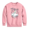 Disney Collection Little & Big Kid Girls Crew Neck Long Sleeve Alice In Wonderland Sweatshirt In Pink