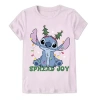 Disney Collection Little & Big Kid Girls Crew Neck Short Sleeve Graphic T-shirt In Pink