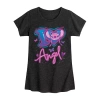 Disney Collection Little & Big Kid Girls Crew Neck Short Sleeve Lilo & Stitch Graphic T-shirt In Black