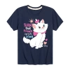 Disney Collection Little & Big Kid Girls Crew Neck Short Sleeve Marie The Aristocats Graphic T-shirt In Blue