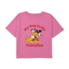 Disney Collection Little & Big Kid Girls Crew Neck Short Sleeve Mickey Mouse Minnie Mouse Graphic T-shirt In Pink