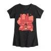 Disney Collection Little & Big Kid Girls Crew Neck Short Sleeve Moana Graphic T-shirt In Black