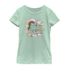Disney Collection Little & Big Kid Girls Crew Neck Short Sleeve Moana Graphic T-shirt In Green