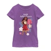 Disney Collection Little & Big Kid Girls Crew Neck Short Sleeve Moana Graphic T-shirt In Purple