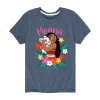 Disney Collection Little & Big Kid Girls Crew Neck Short Sleeve Regular Fit Princess Moana Graphic T-shirt In Blue