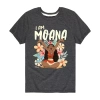 Disney Collection Little & Big Kid Girls Crew Neck Short Sleeve Regular Fit Princess Moana Graphic T-shirt In Gray