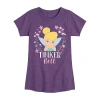 Disney Collection Little & Big Kid Girls Crew Neck Short Sleeve Regular Fit Tinker Bell Graphic T-shirt In Purple