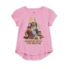 Disney Collection Little & Big Kid Girls Crew Neck Short Sleeve Regular Fit Wish Graphic T-shirt In Pink