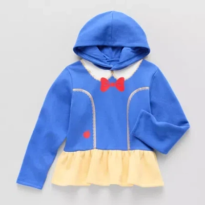 Disney Collection Little & Big Kid Girls Long Sleeve Snow White Fleece Hoodie In Blue