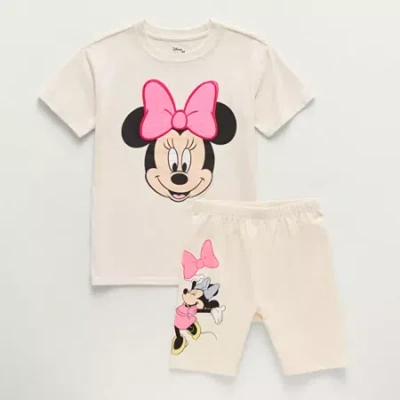 Disney Collection Little & Big Kid Girls Minnie Mouse 2-pc. Short Set In Multi