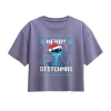 Disney Collection Little & Big Kid Girls Round Neck Short Sleeve Graphic T-shirt In Purple