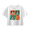 Disney Collection Little & Big Kid Girls Round Neck Short Sleeve Minnie Mouse Graphic T-shirt In White