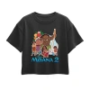 Disney Collection Little & Big Kid Girls Round Neck Short Sleeve Moana Graphic T-shirt In Black