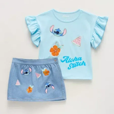 Disney Collection Little & Big Kid Girls Skort Set In Blue