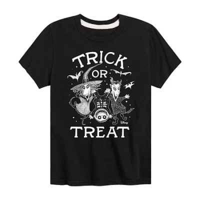 Disney Collection Little & Big Kid Unisex Crew Neck Short Sleeve Nightmare Before Christmas Graphic T-shirt In Black