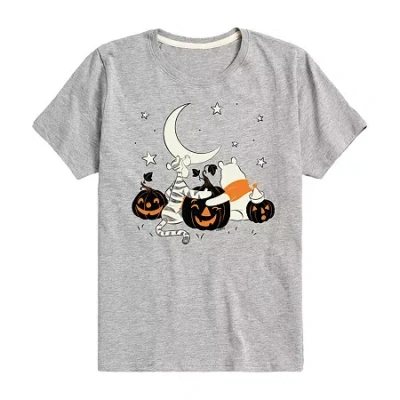 Disney Collection Little & Big Kid Unisex Crew Neck Short Sleeve Winnie The Pooh Graphic T-shirt In Gray
