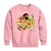 Disney Collection Maui Little & Big Kid Girls Crew Neck Long Sleeve Moana Sweatshirt In Pink