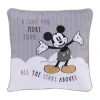 Disney Collection Mickey Mouse Square Throw Pillow In Gray