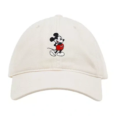 Disney Collection Mickey Washed Twill Mens Mickey Mouse Baseball Cap In White