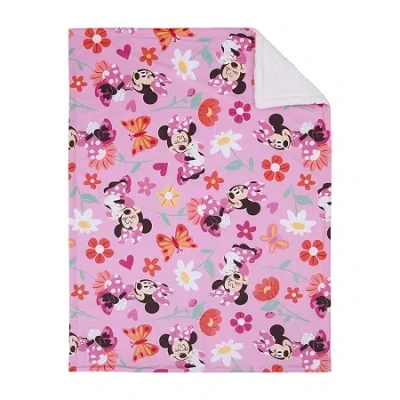 Disney Collection Minnie Mouse Baby Blanket In Pink