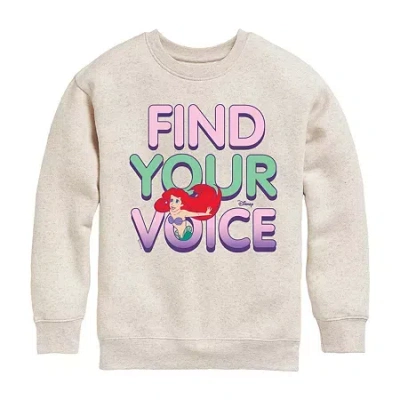 Disney Collection Moana 2 Maui Little & Big Kid Girls Crew Neck Long Sleeve Princess Sweatshirt In Neutral