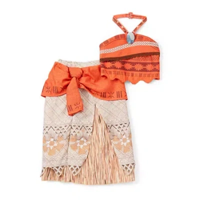 Disney Collection Moana Girls Dress Up Costume In Red