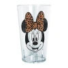 Disney Collection Modern Minnie Face Leopard 24 oz Tritan Cup 4pc Set In Transparent