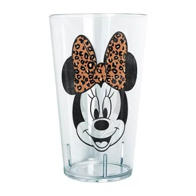 Disney Collection Modern Minnie Face Leopard 24 oz Tritan Cup 4pc Set In Transparent