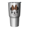 Disney Collection Modern Minnie Face Leopard 27 oz Stainless Steel Travel Mug In Silver