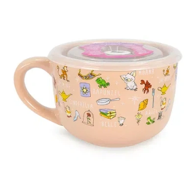 Disney Collection Princess 24 oz Soup Mug With Lid 2-pc. Princess Coffee Mug In Multi