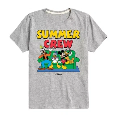Disney Babies' Collection Toddler Boys Crew Neck Short Sleeve Regular Fit Mickey And Friends Graphic T-shirt In Gray