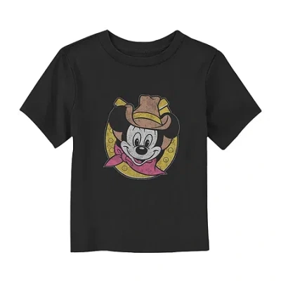 Disney Babies' Collection Toddler Boys Crew Neck Short Sleeve Regular Fit Mickey Mouse Graphic T-shirt In Black