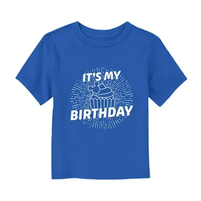 Disney Babies' Collection Toddler Boys Crew Neck Short Sleeve Regular Fit Mickey Mouse Graphic T-shirt In Blue